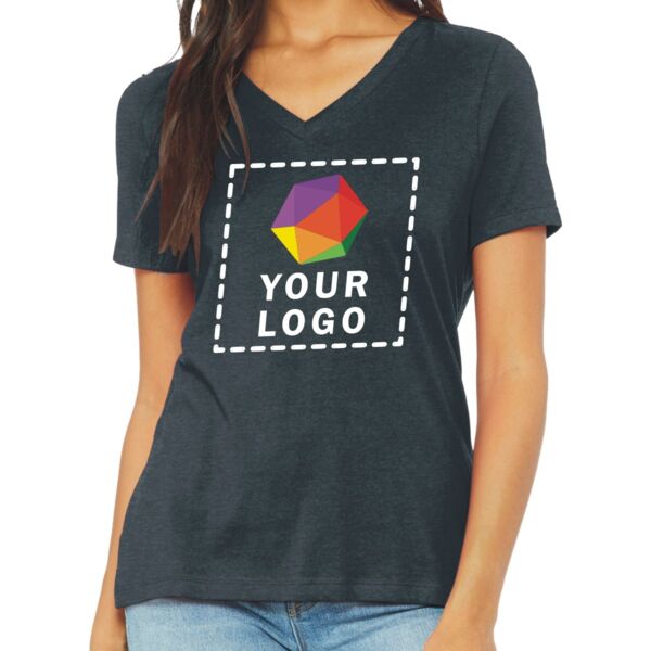 Women's Relaxed Heather CVC V Neck Tee Thumbnail