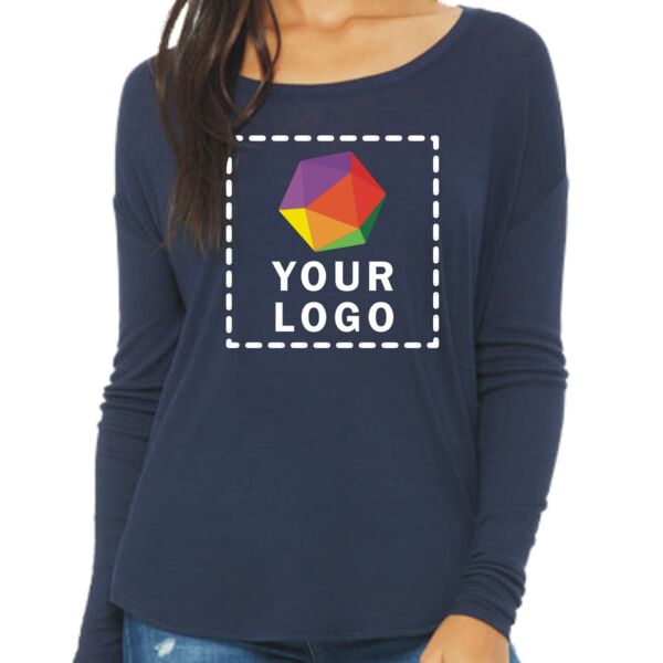 Ladies' Flowy Long-Sleeve T-Shirt with 2x1 Sleeves Thumbnail