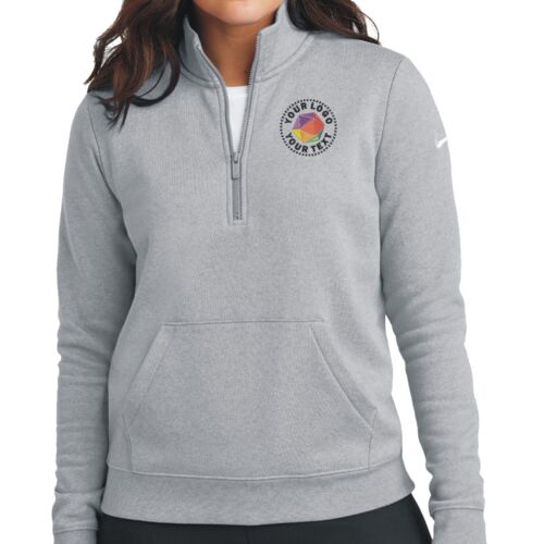 Ladies Club Fleece Sleeve Swoosh 1/2 Zip Thumbnail