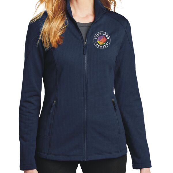 Ladies Grid Fleece Jacket Thumbnail