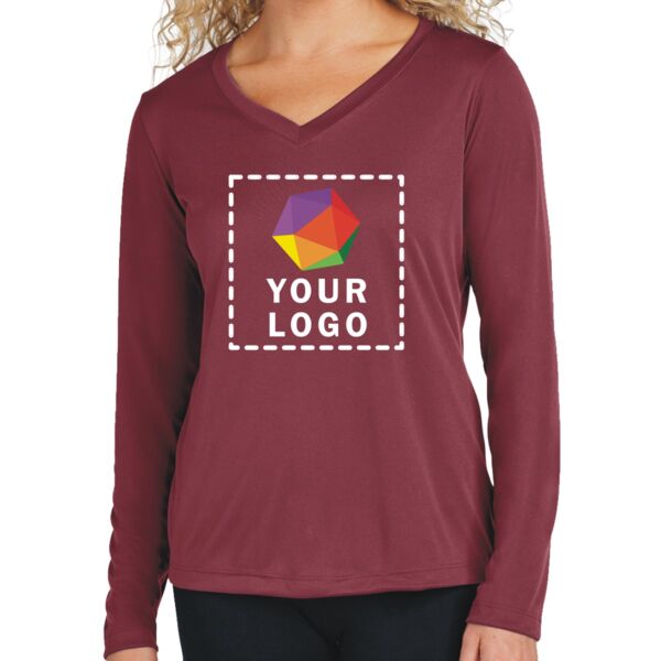 Ladies Long Sleeve PosiCharge ® Competitor V Neck Tee Thumbnail