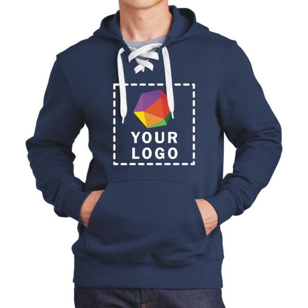 Lace Up Pullover Hooded Sweatshirt Thumbnail