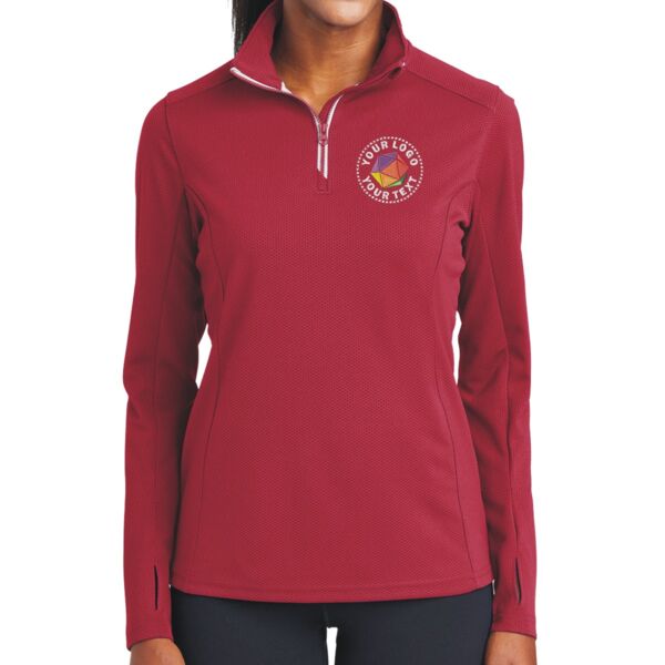 Ladies Sport Wick ® Textured 1/4 Zip Pullover Thumbnail