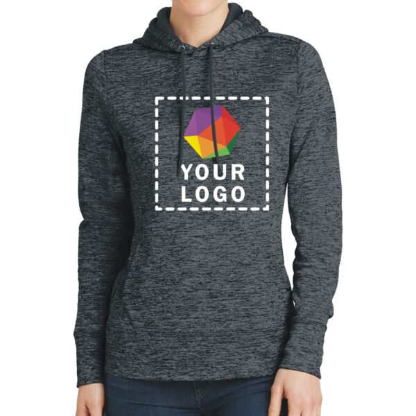 Ladies PosiCharge ® Electric Heather Fleece Hooded Pullover Thumbnail