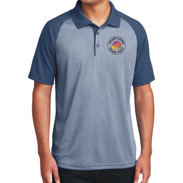 PosiCharge ® RacerMesh ® Raglan Heather Block Polo Thumbnail