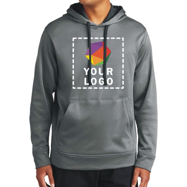 PosiCharge ® Sport Wick ® Heather Fleece Hooded Pullover Thumbnail