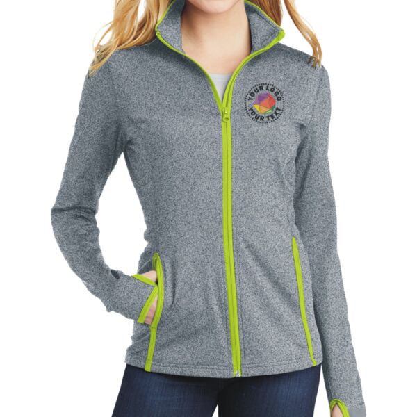Ladies Sport Wick ® Stretch Contrast Full Zip Jacket Thumbnail