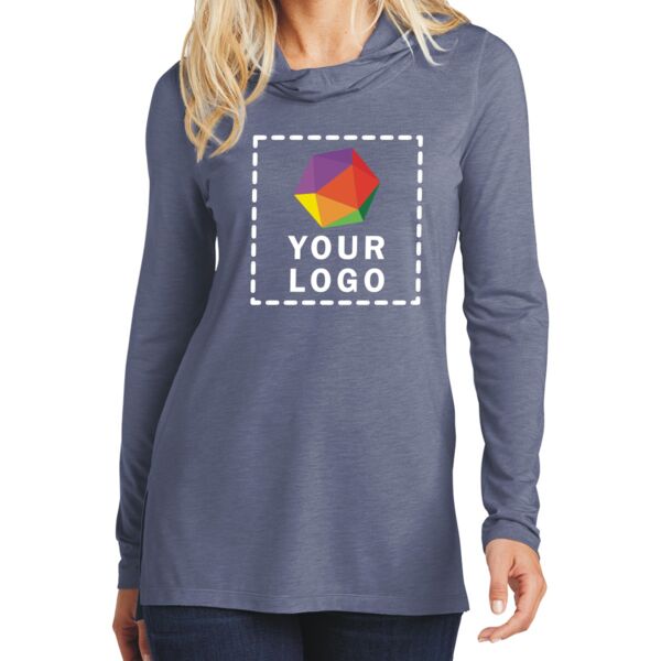 Ladies PosiCharge ® Tri Blend Wicking Long Sleeve Hoodie Thumbnail