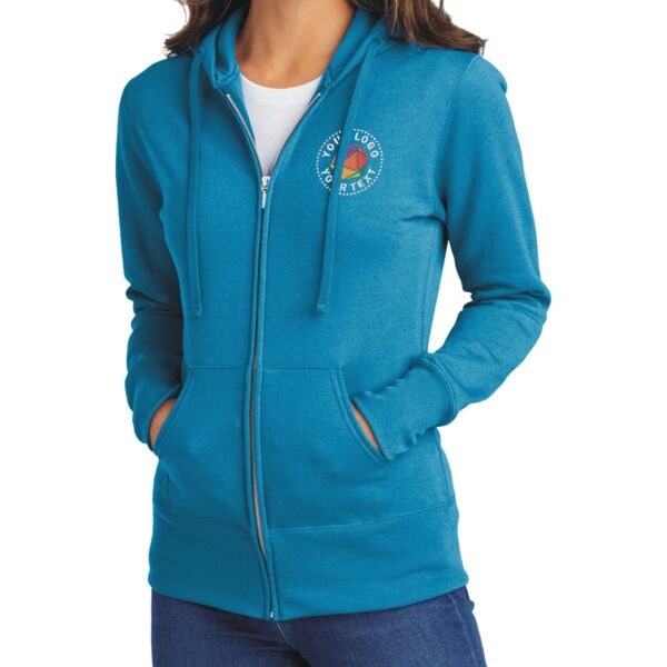 Ladies Core Fleece Full Zip Hooded Sweatshirt Thumbnail