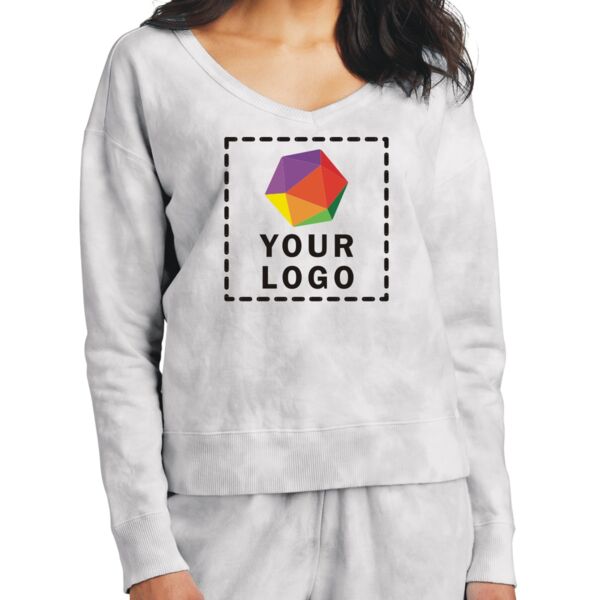 Ladies Beach Wash ® Cloud Tie Dye V Neck Sweatshirt Thumbnail