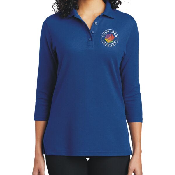 Ladies Silk Touch 3/4 Sleeve Polo Thumbnail