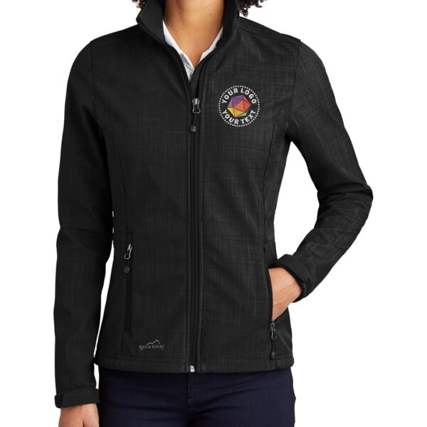 Ladies Shaded Crosshatch Soft Shell Jacket Thumbnail