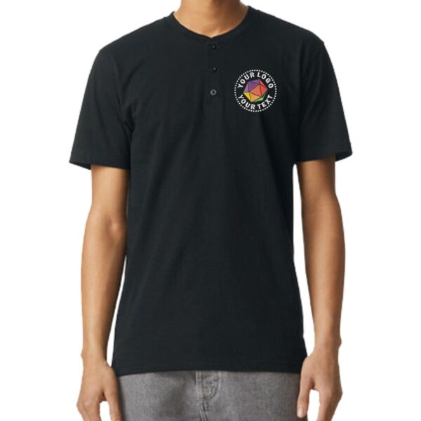 Unisex CVC Henley T-Shirt Thumbnail