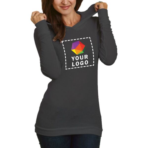 5 oz., Junior's Long-Sleeve Thermal Hoodie T-Shirt Thumbnail