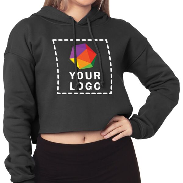Ladies' Cropped Pullover Hooded Sweatshirt Thumbnail