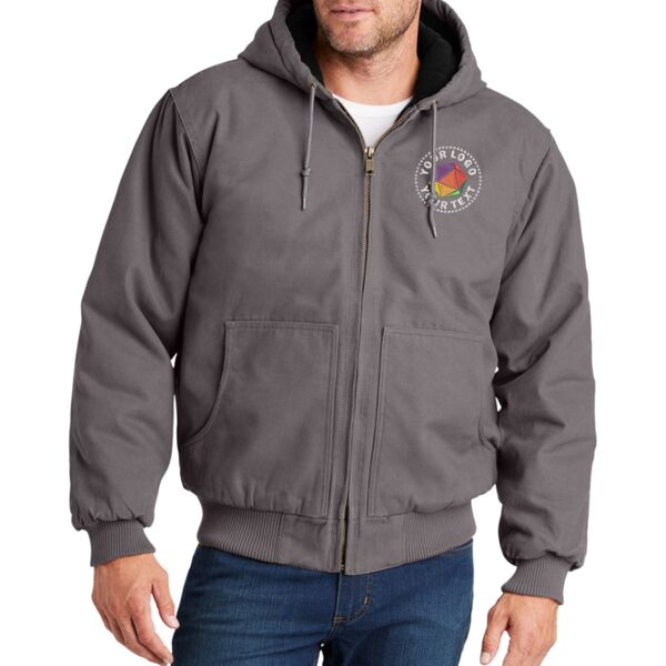 Washed Duck Cloth Insulated Hooded Work Jacket Thumbnail