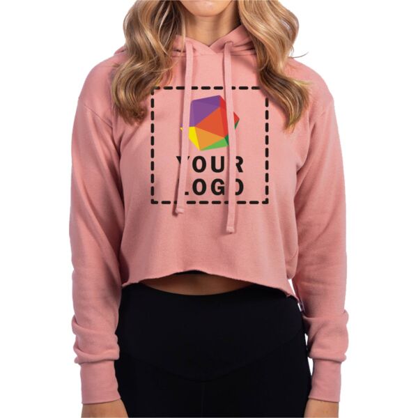 Ladies' Cropped Pullover Hooded Sweatshirt Thumbnail