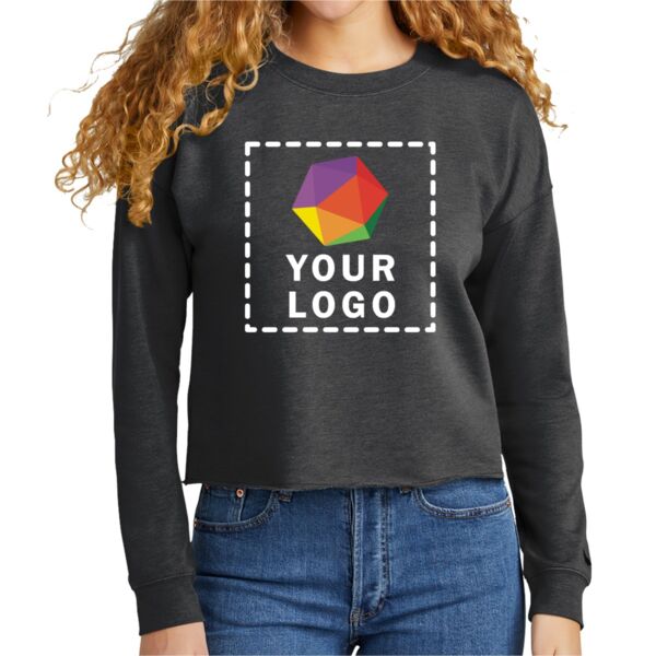 Ladies Tri Blend Fleece Crop Crew Thumbnail
