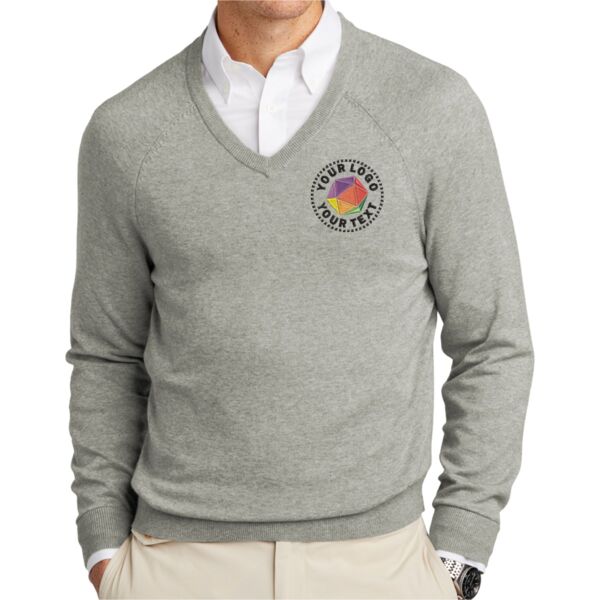 Cotton Stretch V Neck Sweater Thumbnail