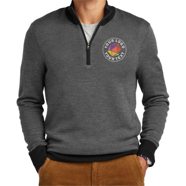 Washable Merino Birdseye 1/4 Zip Sweater Thumbnail