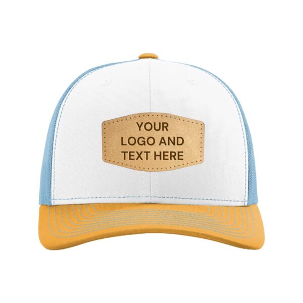 Custom Snapback Hat with Premium Laser Engraved Leather Patch Thumbnail