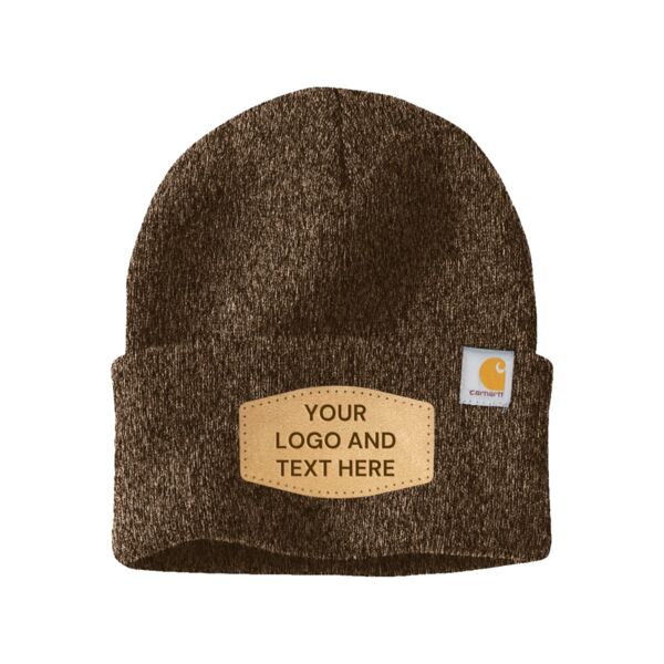 Custom Beanie with Laser Engraved Leather Patch – Premium Carhartt Beanie Thumbnail