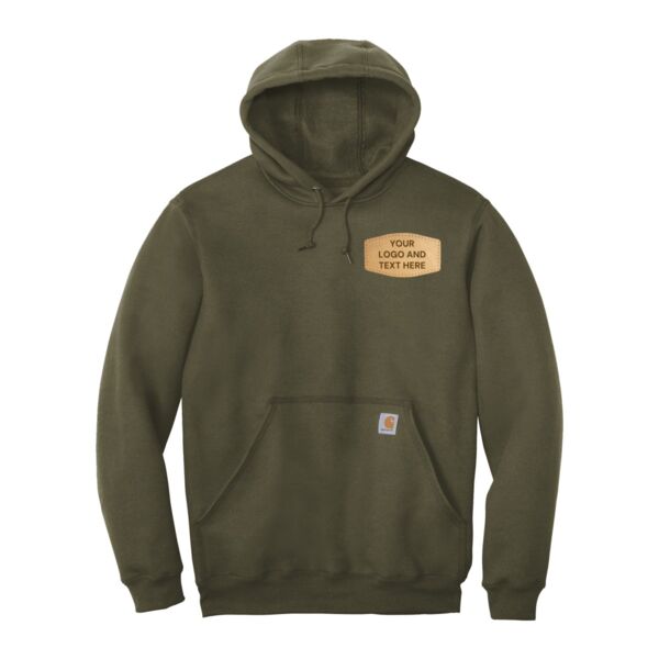 Midweight Hoodie Featuring Custom Laser Engraved Leather Patch Thumbnail