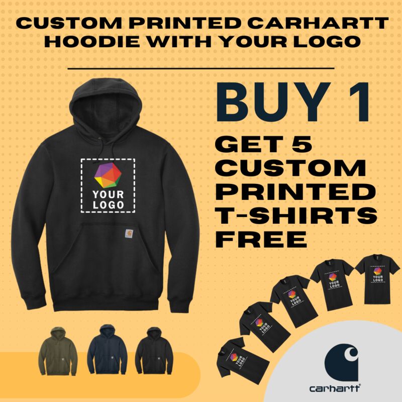 Custom Printed Carhartt Hoodie Buy 1 Get 5 T-Shirts Free Thumbnail