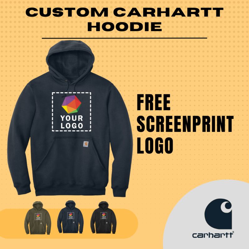 Custom Carhartt Hoodie Free Screenprint Logo Thumbnail