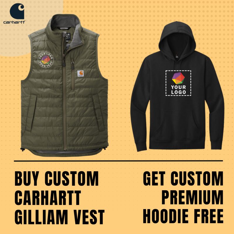 Buy 1 Custom Carhartt Vest Get 1 Custom Premium Hoodie Free Thumbnail