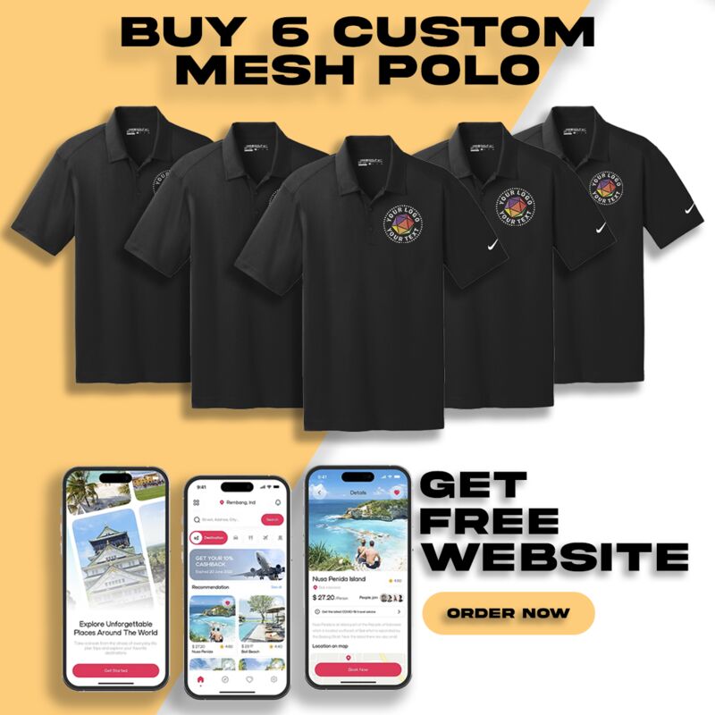 Buy 6 Custom Mesh Polo And Get Free Website Thumbnail