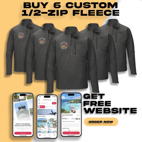 Buy 6 Custom 1/2-Zip Fleece And Get Free Website Thumbnail