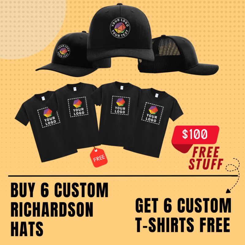 Buy 6 Custom Richardson Hats And Get 6 Custom T-Shirts Free Thumbnail